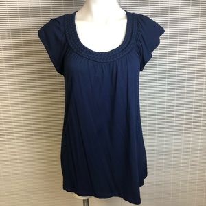 Navy Braided Neckline Apt. 9 Top